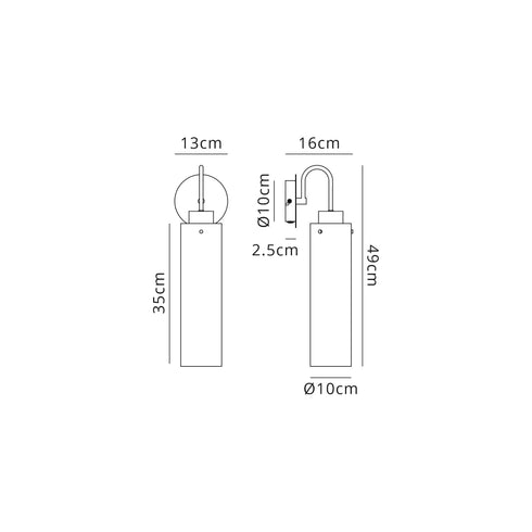 Brooks Slim Single Switched Wall Lamp